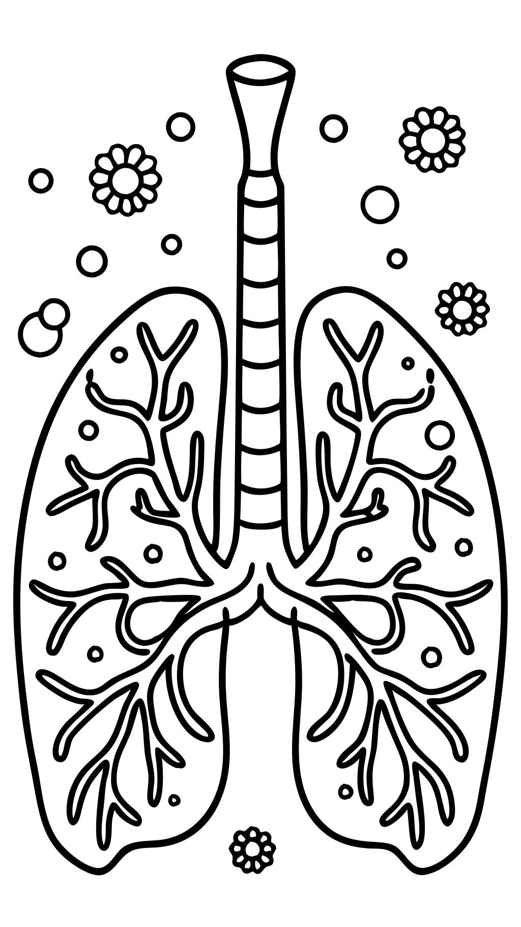 Página para colorear de pulmones